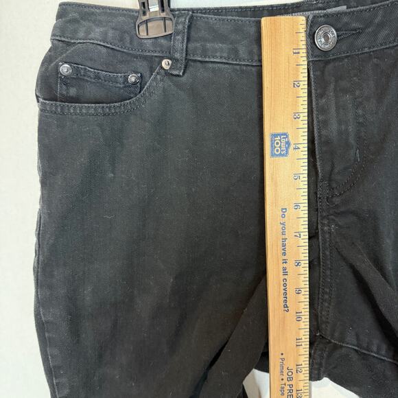 Venezia Jeans Womens 2 Petite Black Denim Stretch High-Rise Bootcut Leg Classic - Picture 12 of 14